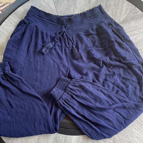 Like New Aerie Beautiful Comfy L/G Stretchy Boutique Navy Blue Pants - Vacation - Picture 4 of 4